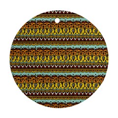 Bohemian Fabric Pattern Round Ornament (two Sides) by BangZart