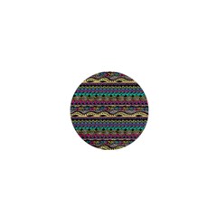 Aztec Pattern Cool Colors 1  Mini Buttons by BangZart