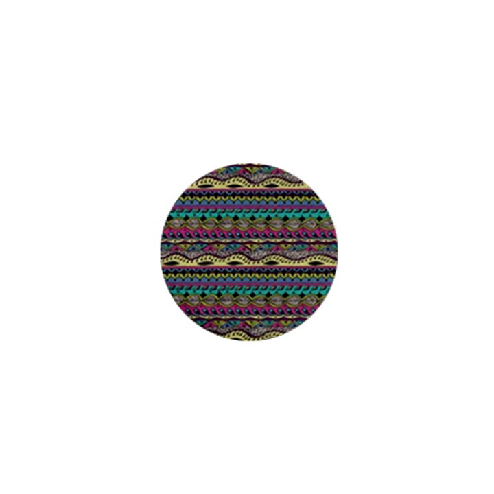 Aztec Pattern Cool Colors 1  Mini Buttons