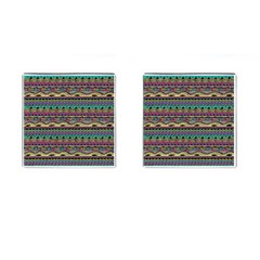 Aztec Pattern Cool Colors Cufflinks (square) by BangZart