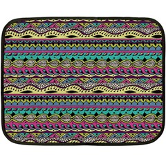 Aztec Pattern Cool Colors Double Sided Fleece Blanket (mini)  by BangZart