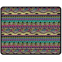 Aztec Pattern Cool Colors Fleece Blanket (medium)  by BangZart