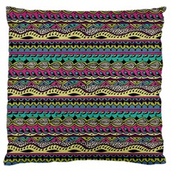 Aztec Pattern Cool Colors Large Cushion Case (two Sides) by BangZart