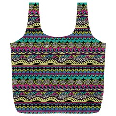 Aztec Pattern Cool Colors Full Print Recycle Bags (l)  by BangZart