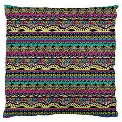 Aztec Pattern Cool Colors Large Flano Cushion Case (two Sides) by BangZart