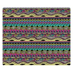 Aztec Pattern Cool Colors Double Sided Flano Blanket (small)  by BangZart