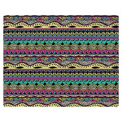 Aztec Pattern Cool Colors Double Sided Flano Blanket (medium) 