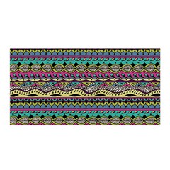 Aztec Pattern Cool Colors Satin Wrap by BangZart