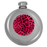 Leopard Skin Round Hip Flask (5 oz) Front