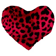 Leopard Skin Large 19  Premium Heart Shape Cushions by BangZart