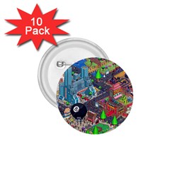 Pixel Art City 1 75  Buttons (10 Pack) by BangZart