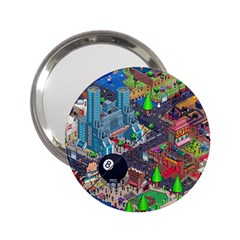 Pixel Art City 2 25  Handbag Mirrors by BangZart