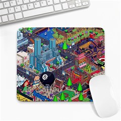 Pixel Art City Large Mousepads by BangZart