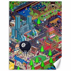 Pixel Art City Canvas 18  X 24   by BangZart