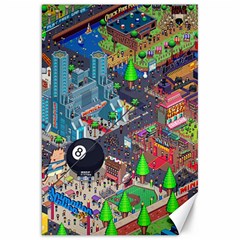 Pixel Art City Canvas 20  X 30   by BangZart