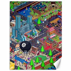 Pixel Art City Canvas 36  X 48   by BangZart