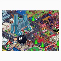 Pixel Art City Large Glasses Cloth by BangZart