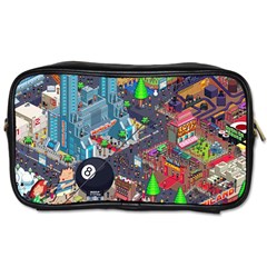 Pixel Art City Toiletries Bags by BangZart