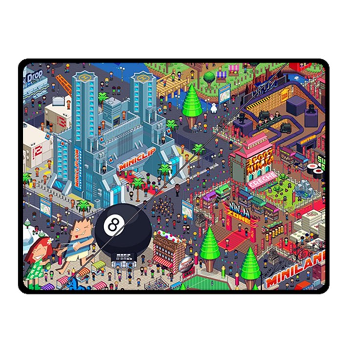 Pixel Art City Fleece Blanket (Small)