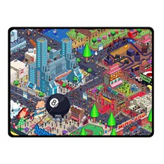 Pixel Art City Double Sided Fleece Blanket (small)  by BangZart