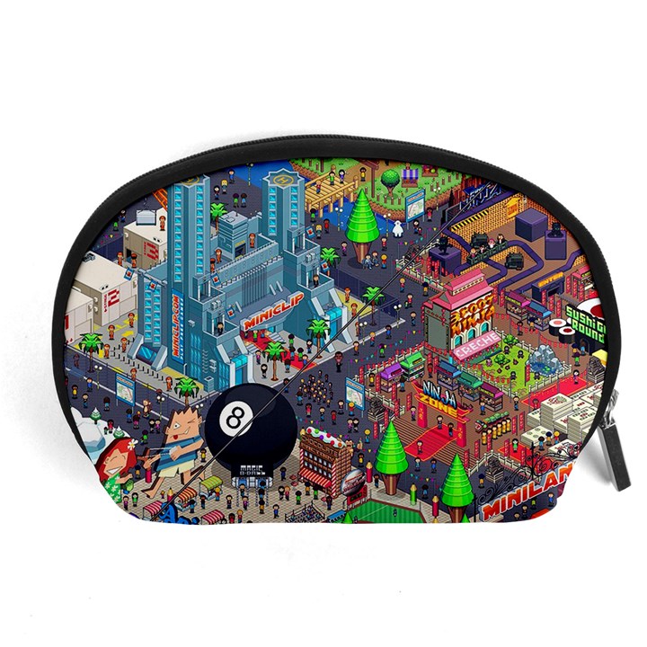 Pixel Art City Accessory Pouches (Large) 