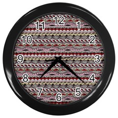 Aztec Pattern Patterns Wall Clocks (black) by BangZart