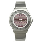 Aztec Pattern Patterns Stainless Steel Watch Front