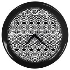 Aztec Design  Pattern Wall Clocks (black) by BangZart