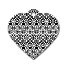 Aztec Design  Pattern Dog Tag Heart (two Sides) by BangZart