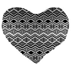 Aztec Design  Pattern Large 19  Premium Heart Shape Cushions by BangZart