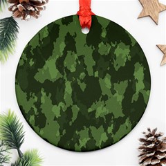 Camouflage Green Army Texture Ornament (round) by BangZart