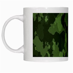 Camouflage Green Army Texture White Mugs by BangZart