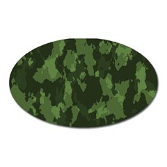 Camouflage Green Army Texture Oval Magnet by BangZart