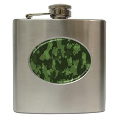 Camouflage Green Army Texture Hip Flask (6 Oz) by BangZart