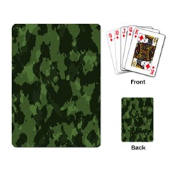 Camouflage Green Army Texture Playing Card by BangZart