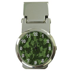 Camouflage Green Army Texture Money Clip Watches by BangZart