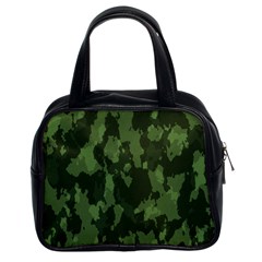 Camouflage Green Army Texture Classic Handbags (2 Sides) by BangZart