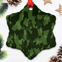 Camouflage Green Army Texture Ornament (snowflake) by BangZart