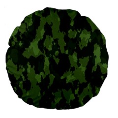 Camouflage Green Army Texture Large 18  Premium Flano Round Cushions by BangZart