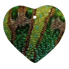 Chameleon Skin Texture Heart Ornament (two Sides) by BangZart