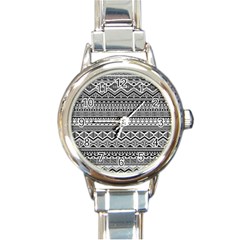 Aztec Pattern Design Round Italian Charm Watch by BangZart