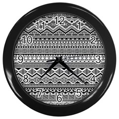 Aztec Pattern Design Wall Clocks (black) by BangZart