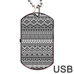 Aztec Pattern Design Dog Tag Usb Flash (one Side) by BangZart