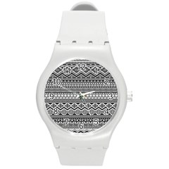 Aztec Pattern Design Round Plastic Sport Watch (m) by BangZart