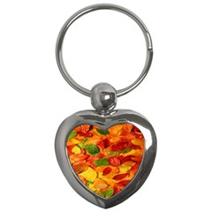 Leaves Texture Key Chains (heart)  by BangZart