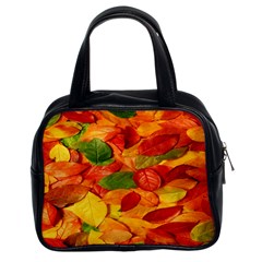 Leaves Texture Classic Handbags (2 Sides) by BangZart