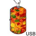 Leaves Texture Dog Tag USB Flash (Two Sides) Front