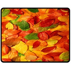 Leaves Texture Double Sided Fleece Blanket (medium)  by BangZart