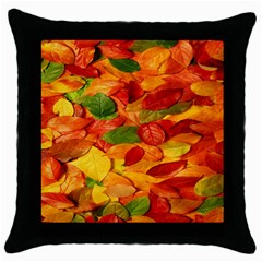 Leaves Texture Throw Pillow Case (black) by BangZart