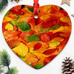 Leaves Texture Heart Ornament (two Sides) by BangZart